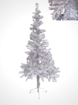 analyseren steeg Discrepantie Kunstkerstboom - Kerstboom Kunststof - Kunst kerstboom - Kerstboom - 150 cm  - Wit - Met standaard - NiceGoodz