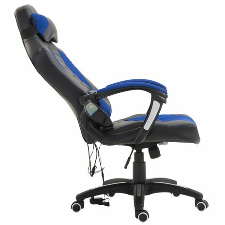 Ergonomische Bureaustoel - Gamestoel - Gamechair - Massage functie - Warmtefunctie - Kunstleer - Zwart