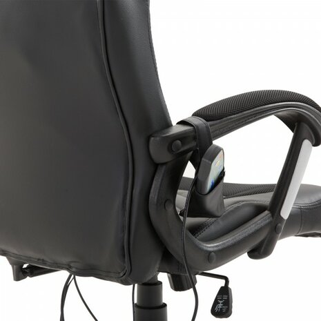 Ergonomische Bureaustoel - Gamestoel - Gamechair - Massage functie - Warmtefunctie - Kunstleer - Zwart