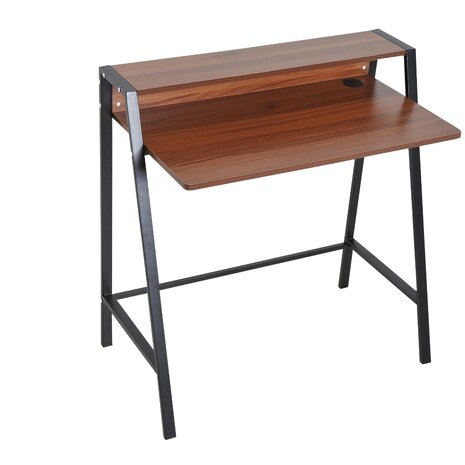 Compact Bureau - Schrijftafel - Computerbureau  - Bureautafel - 84 x 45 x 85cm - Zwart/Hout