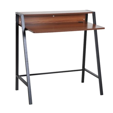 Compact Bureau - Schrijftafel - Computerbureau  - Bureautafel - 84 x 45 x 85cm - Zwart/Hout