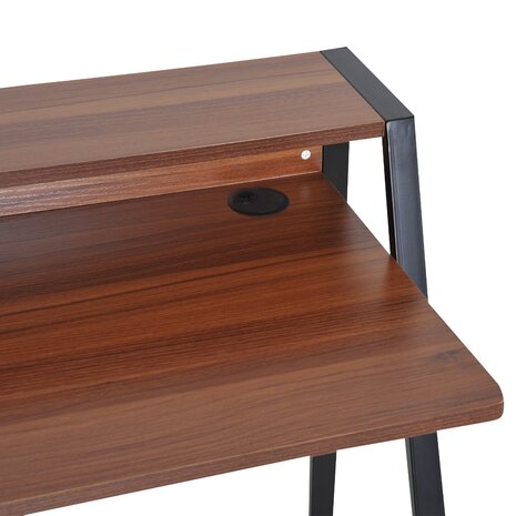 Compact Bureau - Schrijftafel - Computerbureau  - Bureautafel - 84 x 45 x 85cm - Zwart/Hout