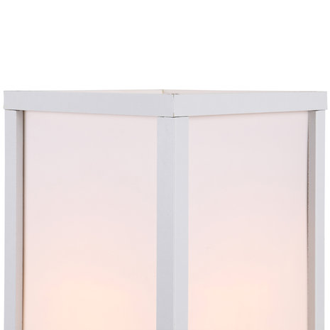 Vloerlamp - Staande lamp - Stalamp - Met opbergruimte - 26L x 26B x 160H cm - Wit