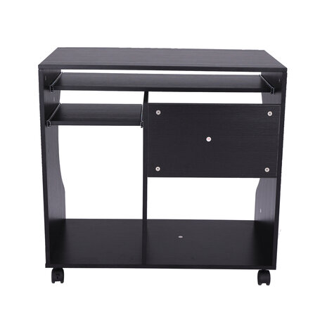 Compact Bureau - Schrijftafel - Computerbureau  - Bureautafel - Bureau - Verrijdbaar - 80 x 48 x 76 cm - Zwart