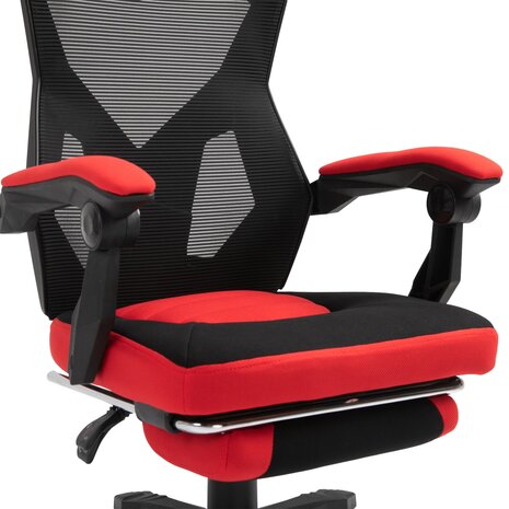 Game Stoel - Gaming stoel - Gaming chair - Met voetensteun - Racing style - Zwart/Rood