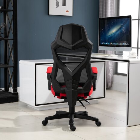 Game Stoel - Gaming stoel - Gaming chair - Met voetensteun - Racing style - Zwart/Rood