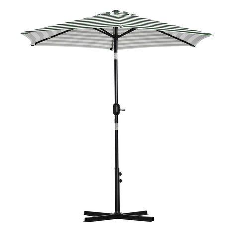 Zonnescherm - Parasol - Balkon Parasol - Met handslinger - Knikbaar - Groene strepen -  &Oslash;2,27 x 2,25 H m