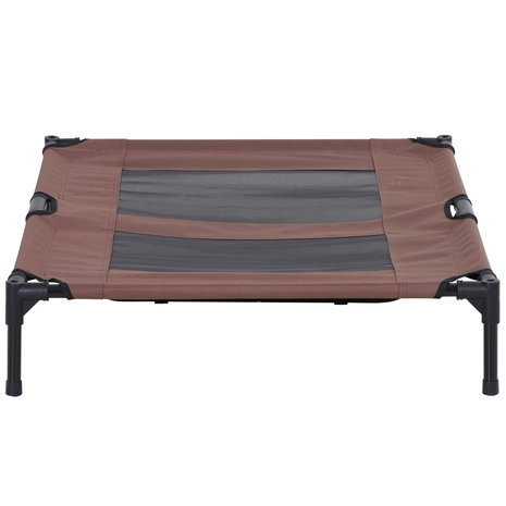 Honden Ligbed met zonnedak - Hondenstretcher met zonnetent -  Honden -  Koffie - zwart - L92 x B76 x H90 cm