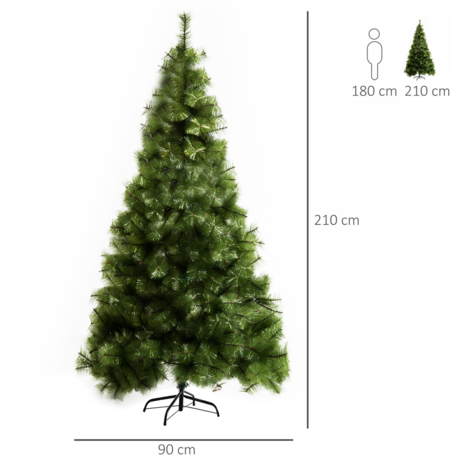 Kerstboom - Kunstkerstboom - Kunstkerstboom 210 cm - H 210 x B 90 cm