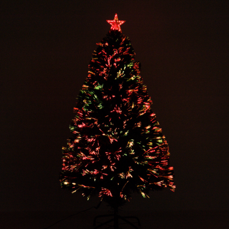 Kunstkerstboom met glasvezel verlichting en decoratie - Kerstboom - Kerst - LED - 150 cm