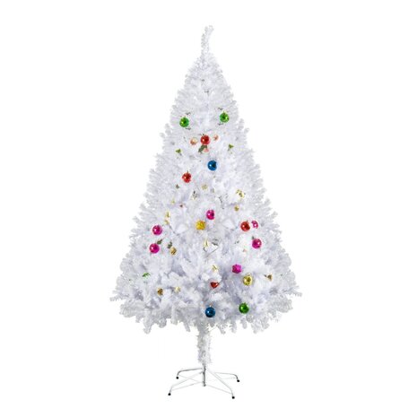 ChristmasGoodz - Kunstkerstboom - Kerstboom  - met kerstballen - met kerstdecoratie - Wit - 180 cm