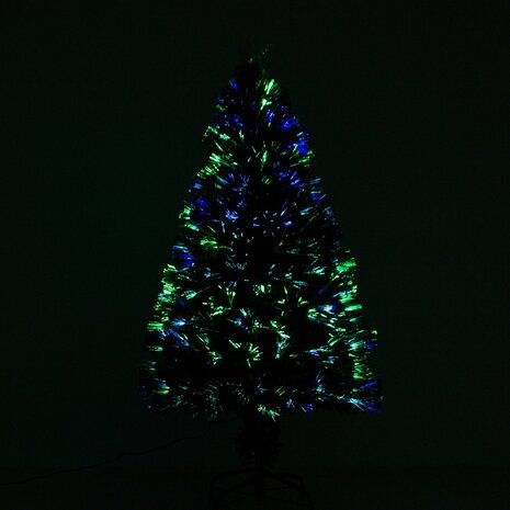 Kerstboom met LED verlichting - Glasvezel - Kunstkerstboom - Kerst - Kerstversiering - 120 cm