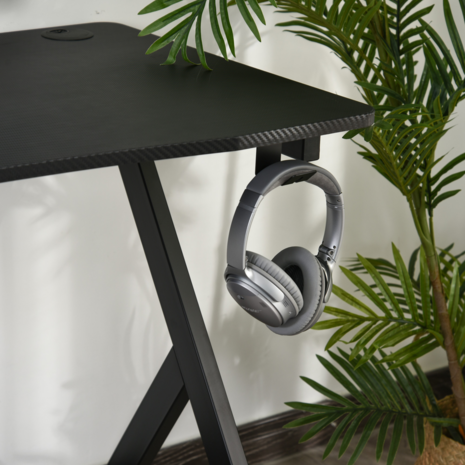 Gaming Bureau - Game bureau - Gamebureau - Gaming desk - Bureau - Luxe zware uitvoering - Met bekerhouder en headset houder