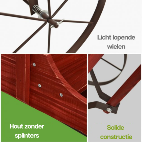 Plantentrolley - Plantenbakken voor buiten - Bloembak - Plantenbak - Bolderwagen - 62 x 34 x 60 cm