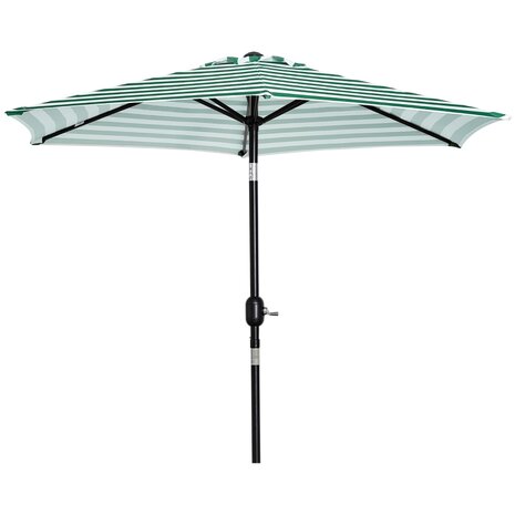 Zonnescherm - Parasol - Balkon Parasol - Met handslinger - Knikbaar - Groene strepen -  &Oslash;2,27 x 2,25 H m