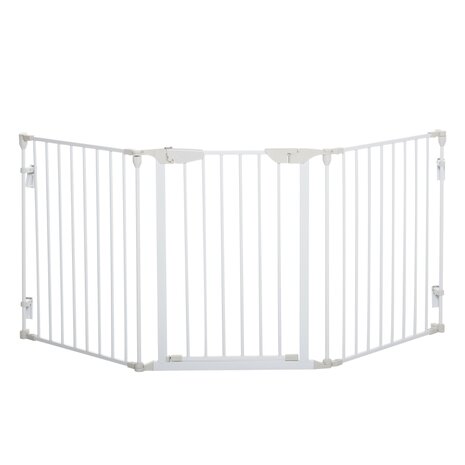 Hondenhek - Dog barrier - Hondendeur - Voor deuropening - Traphekje -  180L x 3W x 74,5H cm - Wit