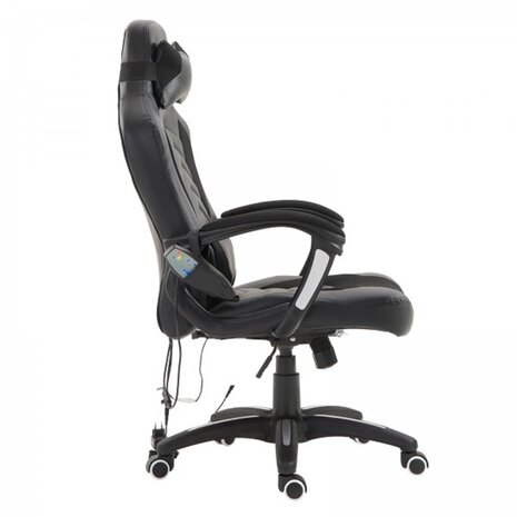 Ergonomische Bureaustoel - Gamestoel - Gamechair - Massage functie - Warmtefunctie - Kunstleer - Zwart