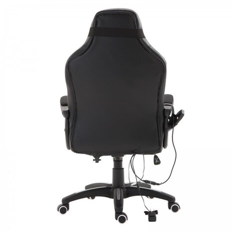 Ergonomische Bureaustoel - Gamestoel - Gamechair - Massage functie - Warmtefunctie - Kunstleer - Zwart