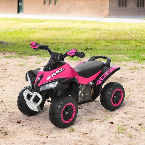 Quad met muziek - Loopwagen - Loopauto - Speelgoed - leeftijd 8-36 maanden - Roze 67,5 x 38 x 44 cm