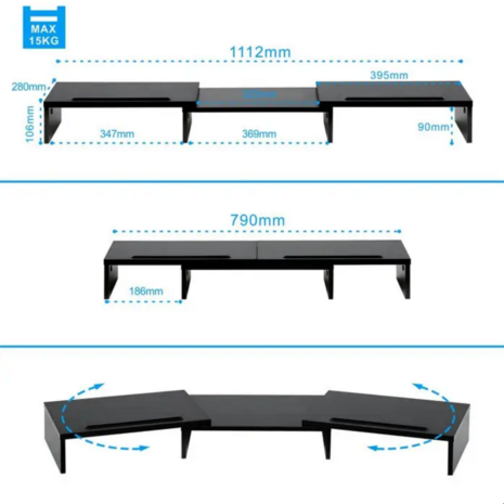 monitorverhoger voor 2 monitors