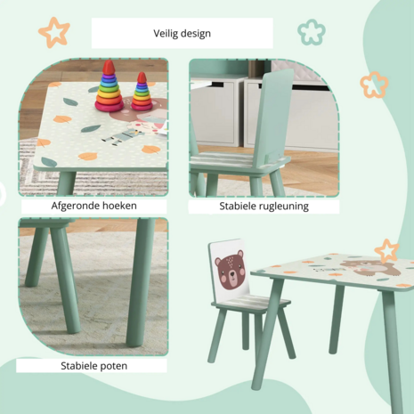 Kindertafel met stoeltjes 