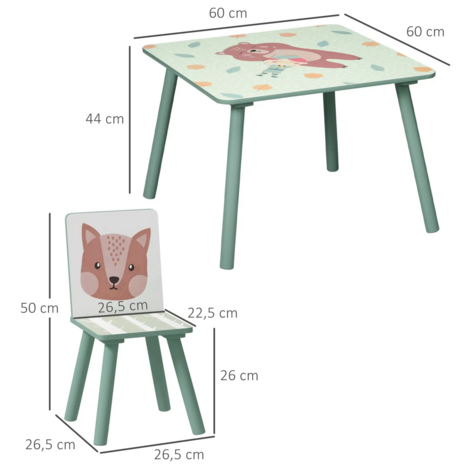 Kindertafel met stoeltjes 