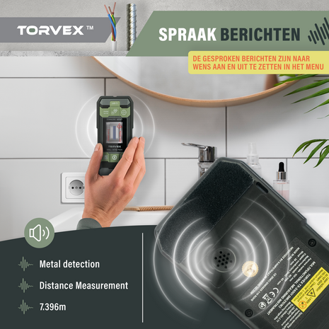 Torvex multidfunctioneel meetgereedschap met laserafstandsmeter, leidingzoeker, kruislijnlaser en digitale waterpas